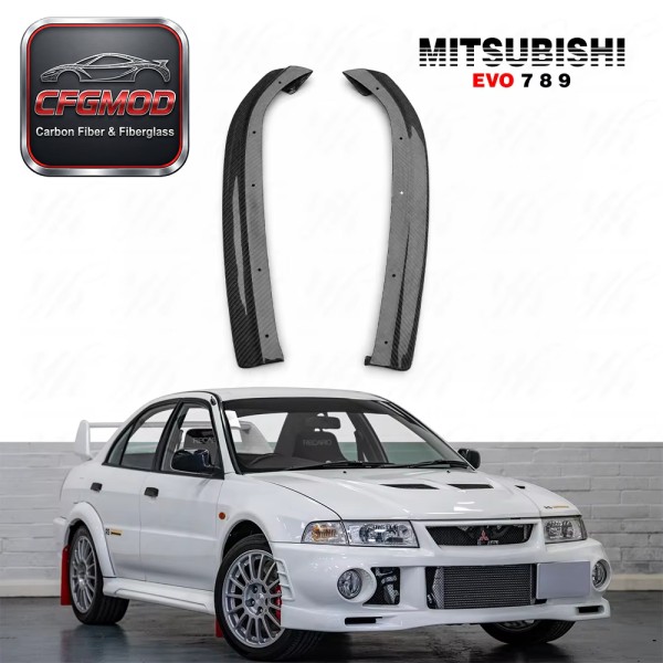 For Evolution Evo 7 8 9 JDM Damd Style Rear Bumper Extensions Spat Addon Corner CF Carbon Fiber For Evolution Evo 7 8 9 JDM Damd Style Rear Bumper Extensions Spat Addon Corner CF Carbon Fiber