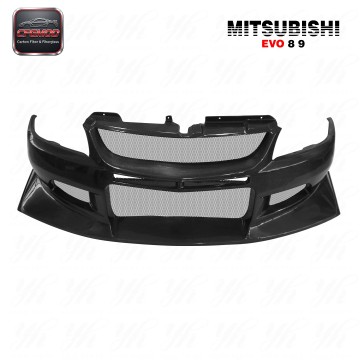 Carbon Fiber CF Body Kit for Evolution EVO 8/9 VC Cyber Front Bumper with Diffuser-Black Carbon Fiber CF Body Kit for Evolution EVO 8/9 VC Cyber Front Bumper with Diffuser-Black