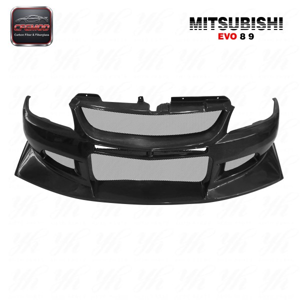 Carbon Fiber CF Body Kit for Evolution EVO 8/9 VC Cyber Front Bumper with Diffuser-Black Carbon Fiber CF Body Kit for Evolution EVO 8/9 VC Cyber Front Bumper with Diffuser-Black