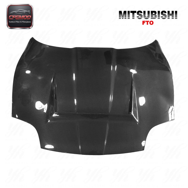 High Quality Carbon Fiber Black Hood for 1995-2000 FTO with 100% Fitment and Screws Installation