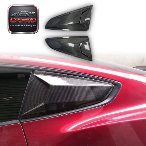 Carbon Fiber R Design Rear Side Window Louver Shutter Cover for Ford Mustang 2015-2023 Accessories Carbon Fiber R Design Rear Side Window Louver Shutter Cover for Ford Mustang 2015-2023 Accessories