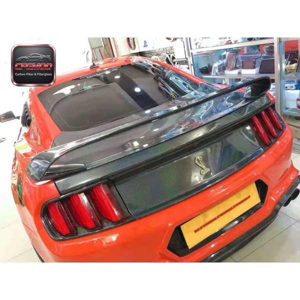 Aerodynamic GT500 Style Carbon Fiber Rear Spoiler Wing for 2015-2023 Ford Mustang Aerodynamic GT500 Style Carbon Fiber Rear Spoiler Wing for 2015-2023 Ford Mustang