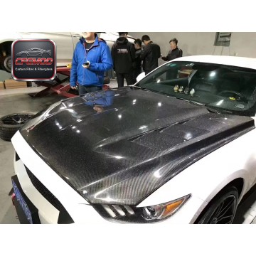 Dual-Vent Carbon Fiber Front Engine Hood Bonnet for 2015-2017 Ford Mustang Tuning Parts Dual-Vent Carbon Fiber Front Engine Hood Bonnet for 2015-2017 Ford Mustang Tuning Parts