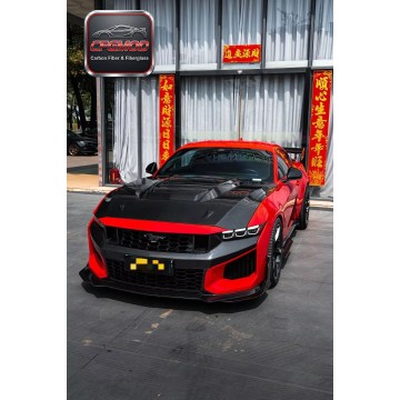 SC Style Dry Carbon Fiber Front Engine Hood Bonnet for 2024+ Ford Mustang S650 SC Style Dry Carbon Fiber Front Engine Hood Bonnet for 2024+ Ford Mustang S650
