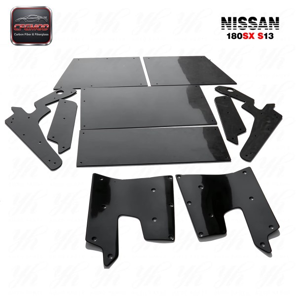 FRP Glass Fiber Full Set Black High Gloss Bodykit 1989-1994 Nissan 180SX RPS13 Rocket Bunny RB V2 Rear Bumper + Side Canards + FRP Glass Fiber Full Set Black High Gloss Bodykit 1989-1994 Nissan 180SX RPS13 Rocket Bunny RB V2 Rear Bumper + Side Canards +