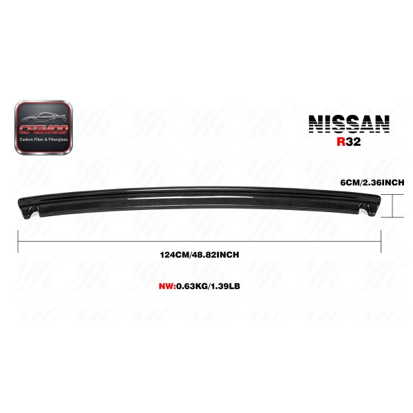 High Quality for 1989-1993 Skyline R32 GTS/GTR Nism NI Style Glass Fiber Rear Bootlid Lip Spoiler