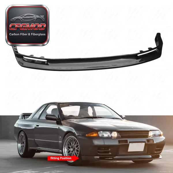 for 1989-1995 Skyline R32 GTR BNR32 JUN Style Front Bumper Lip Splitter (GTR Only) Carbon Fiber Black Glossy Matte for 1989-1995 Skyline R32 GTR BNR32 JUN Style Front Bumper Lip Splitter (GTR Only) Carbon Fiber Black Glossy Matte