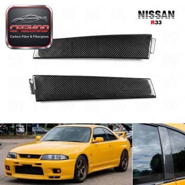 Carbon Fiber CF B-Pillar Cover for Skyline R33 GTR GTS B Pillar Cover Trim Carbon Fiber CF B-Pillar Cover for Skyline R33 GTR GTS B Pillar Cover Trim