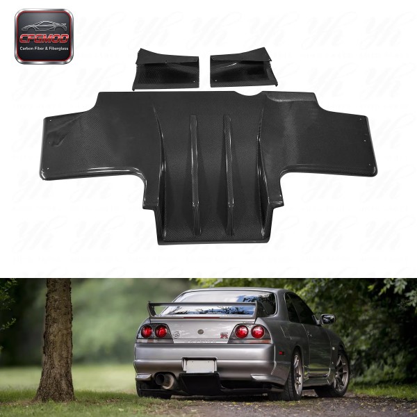 Auto Bodykit FRP Glass Fiber Rear Diffuser Full Set 5pcs Metal Fitting Kit Accessories 1995-1998 Skyline R33 GTR Black High Auto Bodykit FRP Glass Fiber Rear Diffuser Full Set 5pcs Metal Fitting Kit Accessories 1995-1998 Skyline R33 GTR Black High