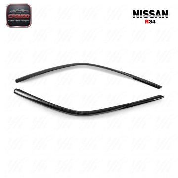 Carbon Fiber Car Wind Deflector (Pair) 2Pcs Black for Nissan Skyline R34 GT-R with Easy Installation Carbon Fiber Car Wind Deflector (Pair) 2Pcs Black for Nissan Skyline R34 GT-R with Easy Installation