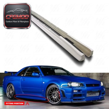Glass Fiber Side Skirt Extension Spat Extension Addon 189cm Fit for FRP 1999-2002 Skyline R34 GTR NI Style Glass Fiber Side Skirt Extension Spat Extension Addon 189cm Fit for FRP 1999-2002 Skyline R34 GTR NI Style