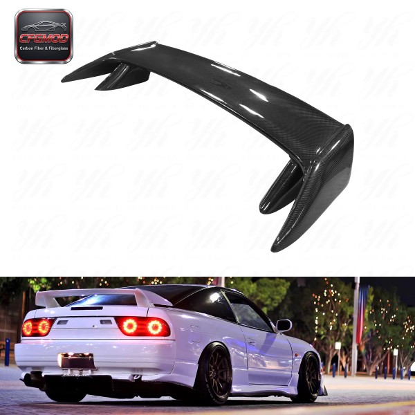 Single Deck FRP Carbon Fiber Rear Spoiler for S13 240SX 200SX Kouki Carbon Fiber Single Deck FRP Carbon Fiber Rear Spoiler for S13 240SX 200SX Kouki Carbon Fiber