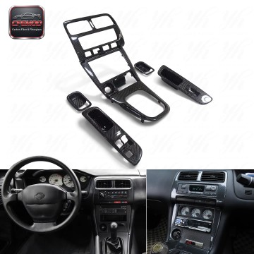 Carbon Fiber 7-Piece Interior Kit for S14 Black 100% Tested Easily Installed