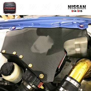 Carbon Fiber Black Air Box Air Filter Cover for Nissan 240SX S14 (1993-1999) Full Set Carbon Fiber Black Air Box Air Filter Cover for Nissan 240SX S14 (1993-1999) Full Set