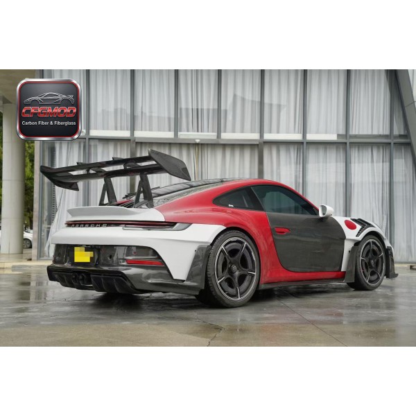 GTR RS Style Dry Carbon Fiber Rear Wing Spoiler for 2019+ Porsche 911 Carrera 992 Trunk Decklid Wing Tuning Parts