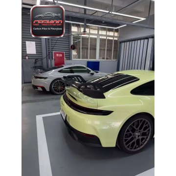 GT3 Style Dry Carbon Fiber Rear Wing Spoiler with Vertical Light for Porsche 911 992.1 Carrera Trunk Decklid Tuning Parts GT3 Style Dry Carbon Fiber Rear Wing Spoiler with Vertical Light for Porsche 911 992.1 Carrera Trunk Decklid Tuning Parts