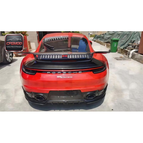 SD Style Carbon Fiber and Primer Rear Wing Spoiler for Porsche 911 992 Carrera Trunk Decklid Tuning Parts SD Style Carbon Fiber and Primer Rear Wing Spoiler for Porsche 911 992 Carrera Trunk Decklid Tuning Parts