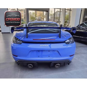 GT4 Style Dry Carbon Fiber Rear Lip Diffuser for 2016+ Porsche 718 Cayman Boxster Rear Bumper Splitter Tuning Parts GT4 Style Dry Carbon Fiber Rear Lip Diffuser for 2016+ Porsche 718 Cayman Boxster Rear Bumper Splitter Tuning Parts