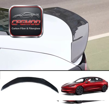 Dry Carbon Fiber V Design Rear Wing Lip for Tesla Model 3 Facelift 2024 2025 2026
