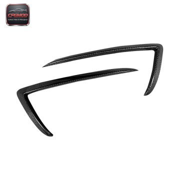 Real Carbon Fiber Front Bumper Canards Air Vents for 2018-2021 Tesla Model 3