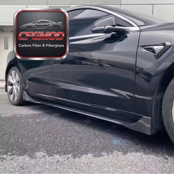 Dry Carbon Fiber Side Rocker Panels Body Kits Styling Accessories for Tesla Model 3