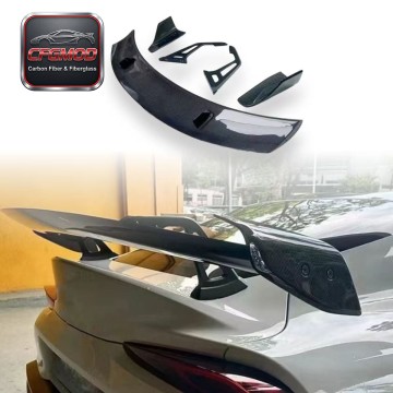 Carbon Fiber High Stand Rear Spoiler Wing with Brackets for Toyota Supra MK5 A90 A91 GR Supra Trunk Lid Tuning Parts Carbon Fiber High Stand Rear Spoiler Wing with Brackets for Toyota Supra MK5 A90 A91 GR Supra Trunk Lid Tuning Parts