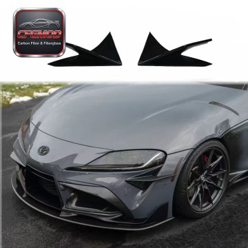 Carbon Fiber Pattern ABS Front Bumper Canards for Toyota Supra MKV A90 A91 GR Supra Front Dive Planes Tuning Parts Carbon Fiber Pattern ABS Front Bumper Canards for Toyota Supra MKV A90 A91 GR Supra Front Dive Planes Tuning Parts