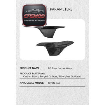 AD Style Carbon Fiber Rear Spats Bumper Lip for Toyota Supra A90 A91 Rear Bumper Corner Splitters Tuning Parts AD Style Carbon Fiber Rear Spats Bumper Lip for Toyota Supra A90 A91 Rear Bumper Corner Splitters Tuning Parts