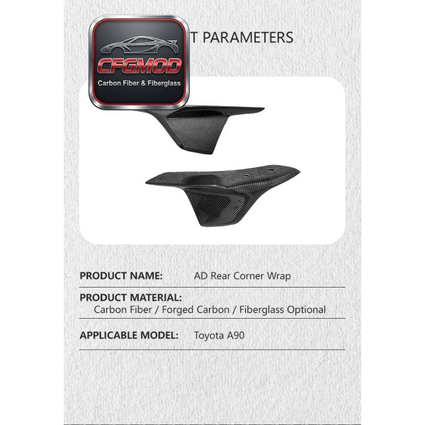 AD Style Carbon Fiber Rear Spats Bumper Lip for Toyota Supra A90 A91 Rear Bumper Corner Splitters Tuning Parts AD Style Carbon Fiber Rear Spats Bumper Lip for Toyota Supra A90 A91 Rear Bumper Corner Splitters Tuning Parts