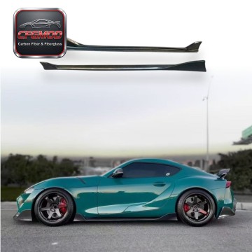 AG Style Carbon Fiber Side Skirts Body Kit for Toyota Supra MK5 A90 A91 GR Supra Side Rocker Panels Tuning Parts AG Style Carbon Fiber Side Skirts Body Kit for Toyota Supra MK5 A90 A91 GR Supra Side Rocker Panels Tuning Parts