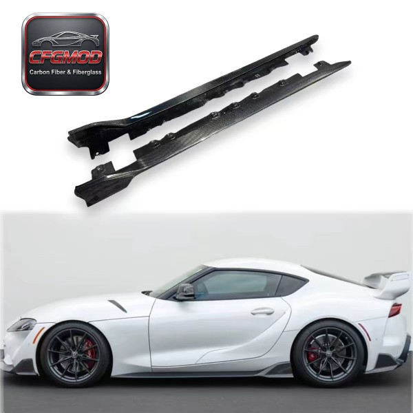 AR Style Dry Carbon Fiber Side Skirts Body Kit for Toyota Supra MKV A90 A91 GR Supra Side Rocker Panels Tuning Parts