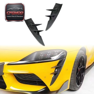 Carbon Fiber Front Bumper Canards for Toyota Supra MK5 A90 A91 GR Supra Front Dive Planes Tuning Parts Carbon Fiber Front Bumper Canards for Toyota Supra MK5 A90 A91 GR Supra Front Dive Planes Tuning Parts