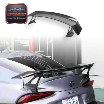 V Style Carbon Fiber Rear Spoiler Wing with Brackets for Toyota Supra MK5 A90 A91 GR Supra High Mount Trunk Wing Tuning Parts
