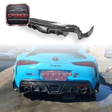 T Style Carbon Fiber Rear Bumper Diffuser Lip and Spats for Toyota Supra MK5 A90 A91 GR Supra Rear Lower Splitter Tuning Parts