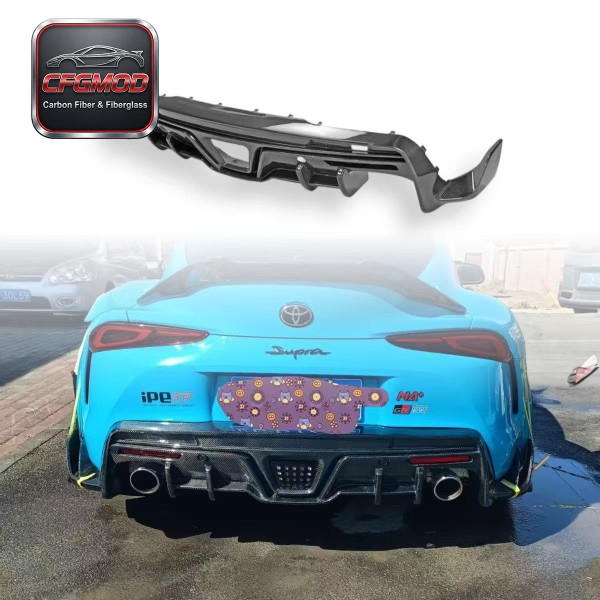 T Style Carbon Fiber Rear Bumper Diffuser Lip and Spats for Toyota Supra MK5 A90 A91 GR Supra Rear Lower Splitter Tuning Parts