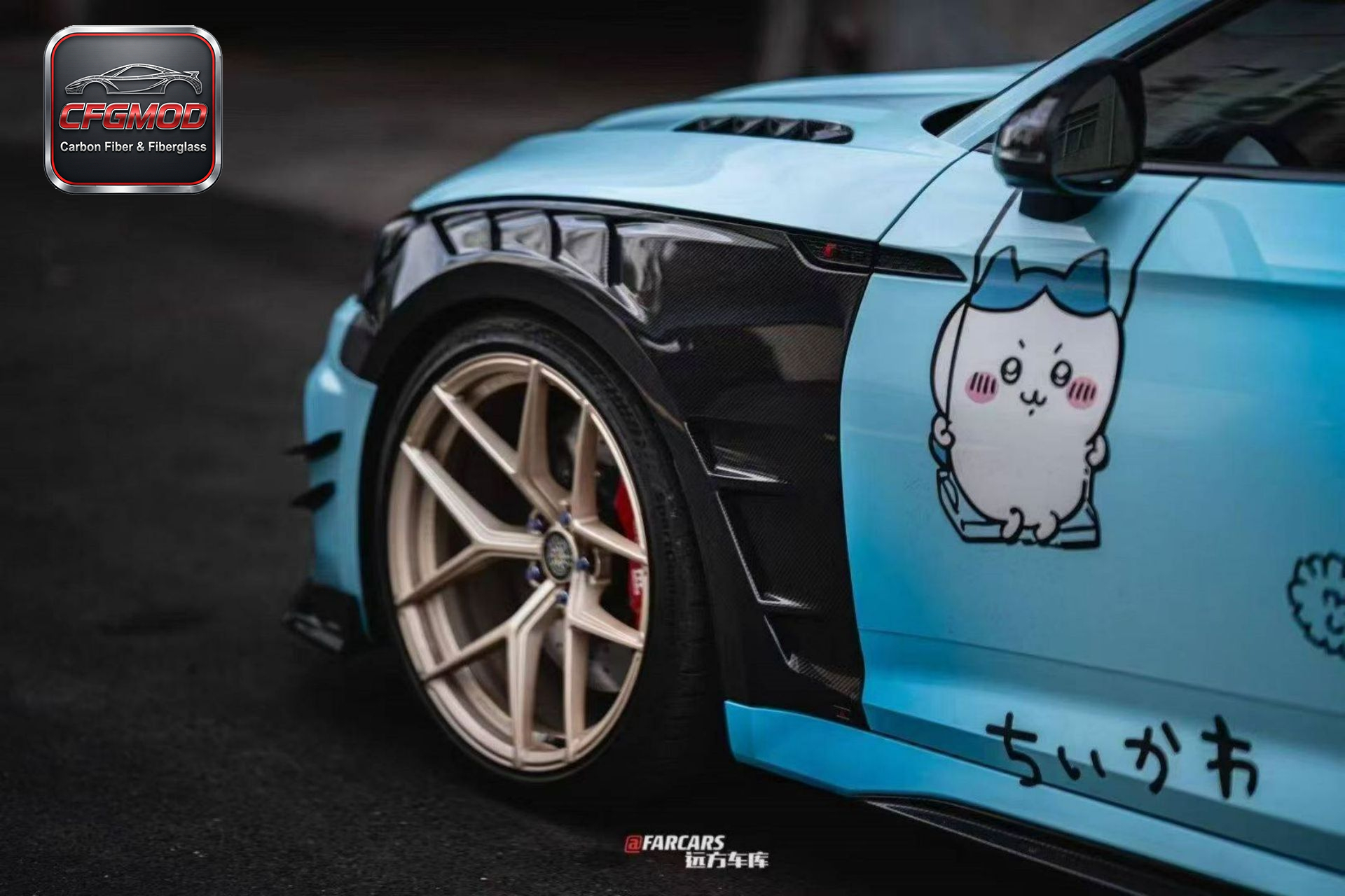 For Audi RS5 B9.5 2021-2024 A1 Style Dry Carbon Fiber Front Fenders — 3