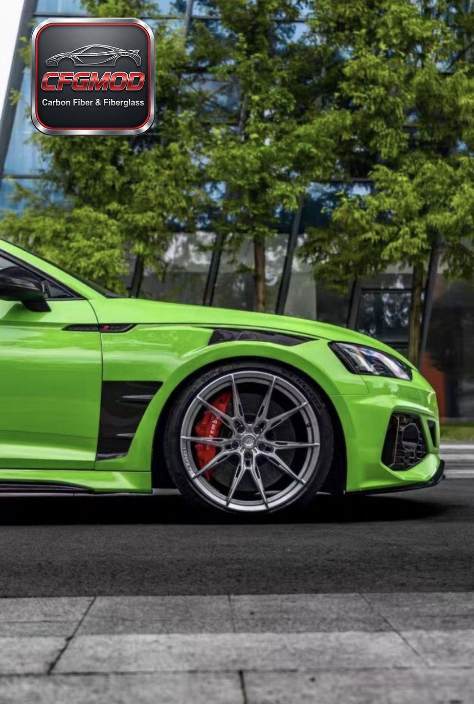 For Audi RS5 B9.5 2021-2024 A1 Style Dry Carbon Fiber Front Fenders — 4