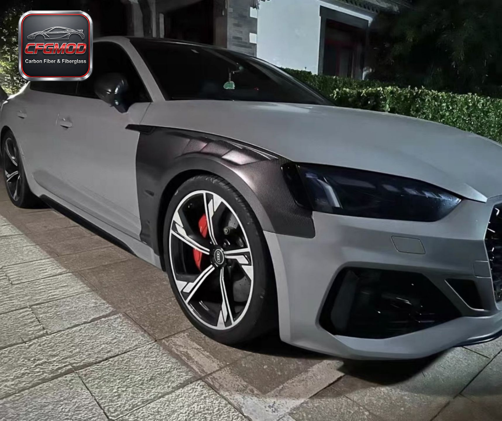For Audi RS5 B9.5 2021-2024 A1 Style Dry Carbon Fiber Front Fenders — 5