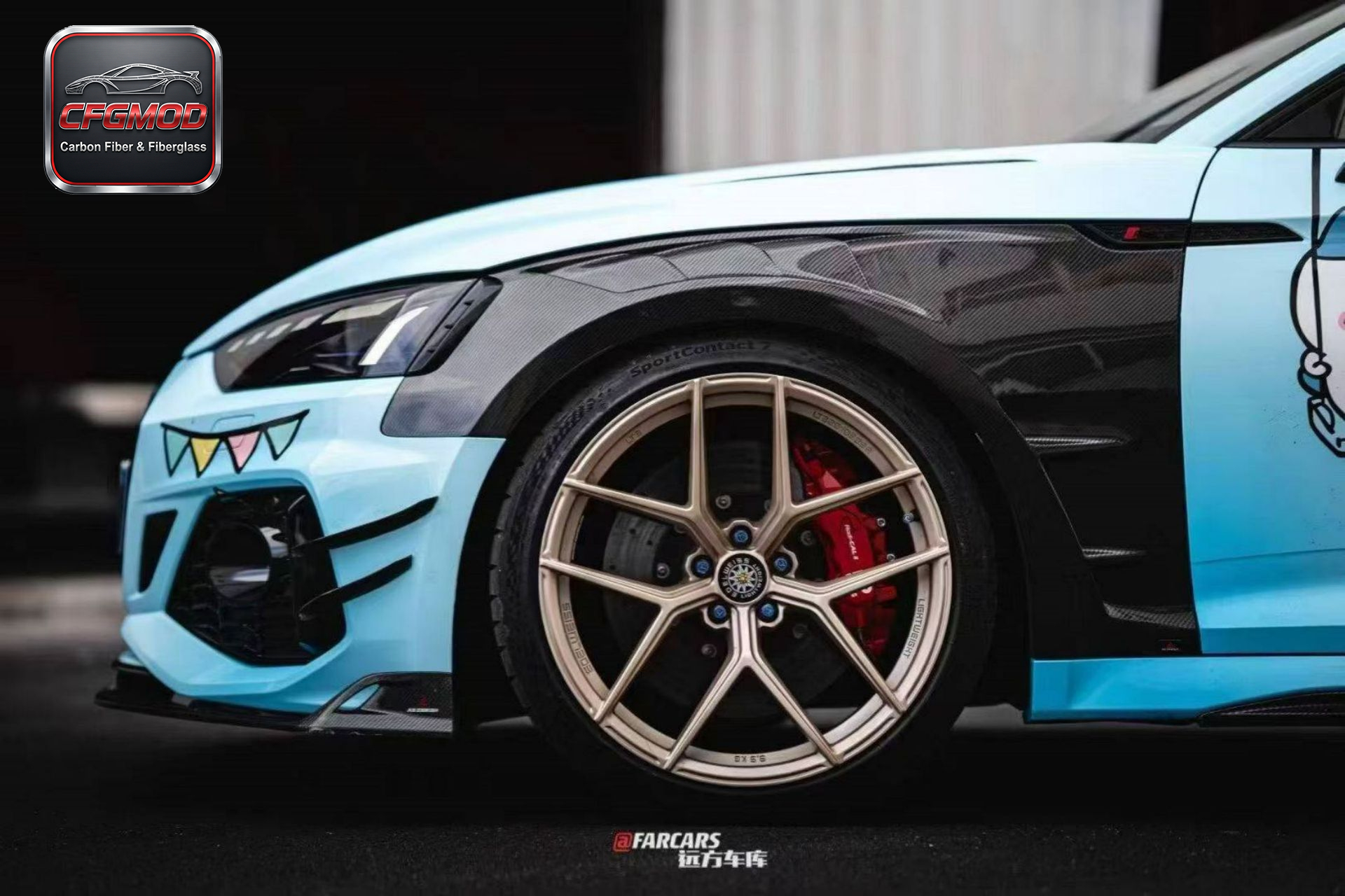 For Audi RS5 B9.5 2021-2024 A1 Style Dry Carbon Fiber Front Fenders — 7