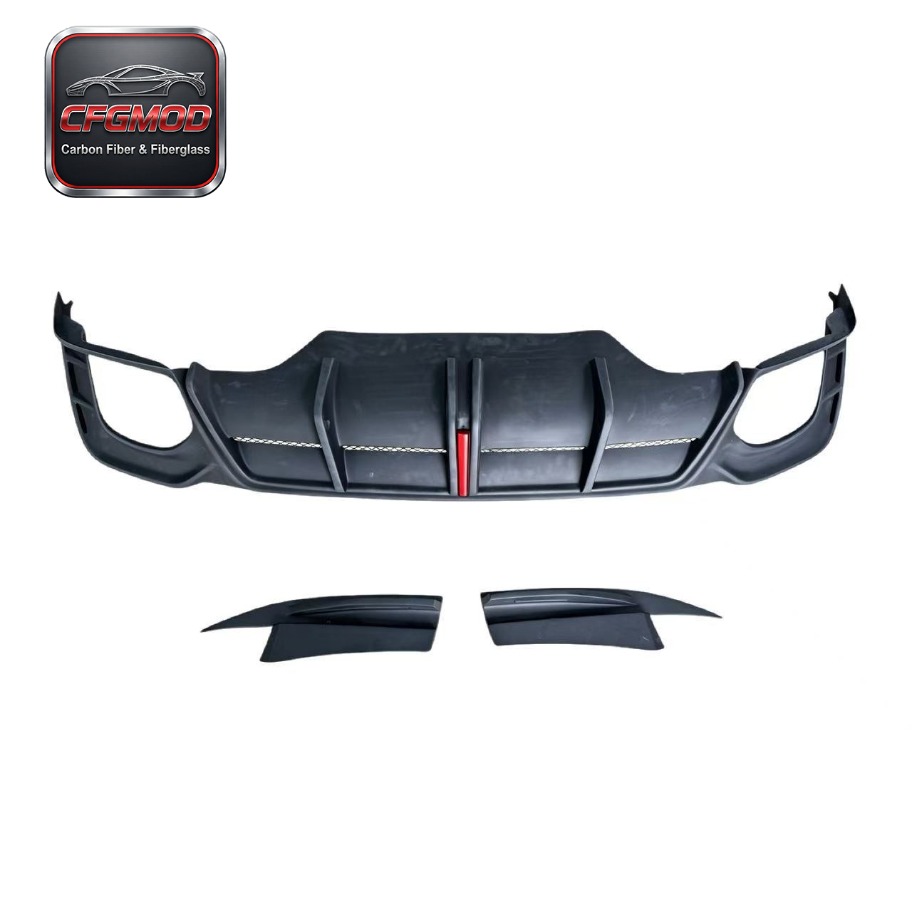 For Audi RS5 B9.5 2020+ A1 Style Carbon Fiber Rear Diffuser Lip with LED Side Splitters — 8