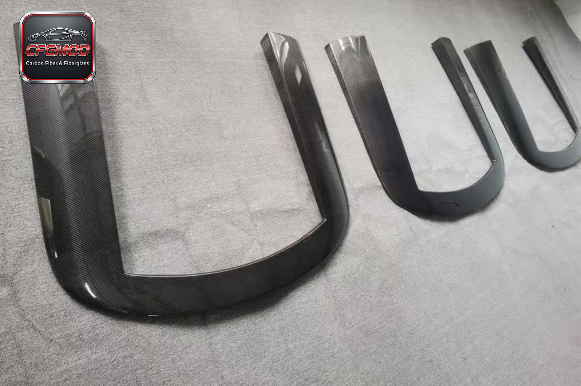 For Audi R8 2010-2015 Carbon Fiber U Shape Roof Frame Scoop Rear Window Trim — 5