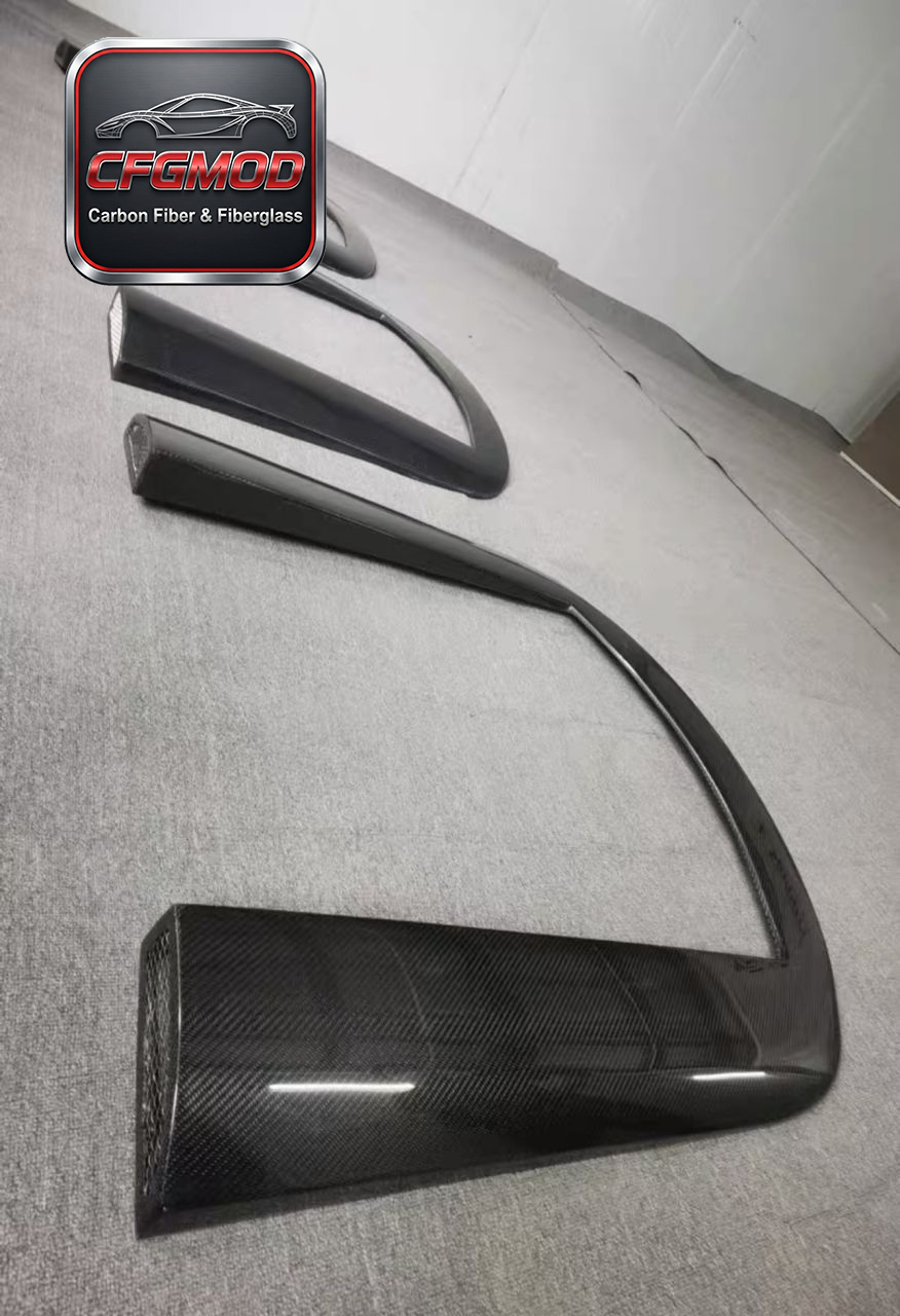 For Audi R8 2010-2015 Carbon Fiber U Shape Roof Frame Scoop Rear Window Trim — 6