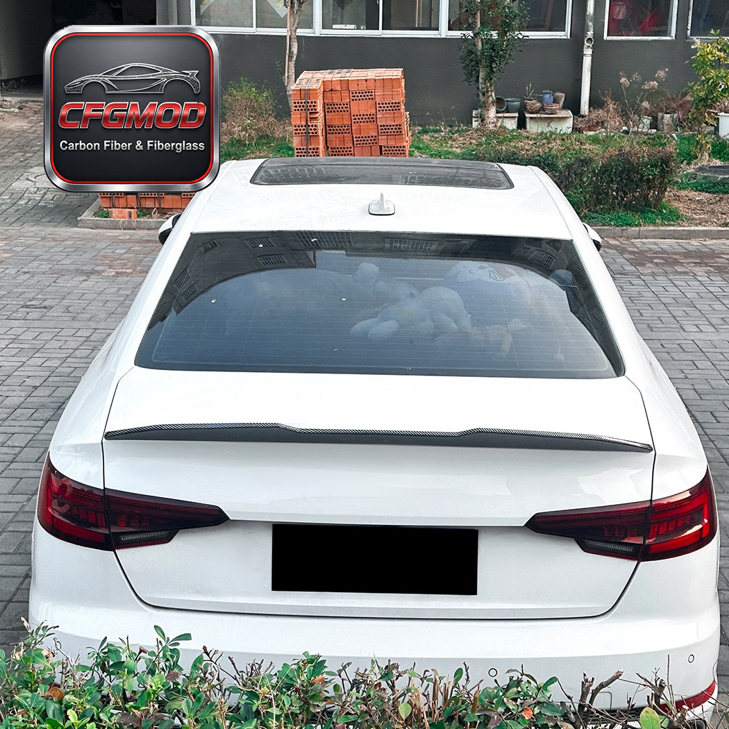 For Audi A5 S5 2013-2020 PSM Style Carbon Fiber Trunk Spoiler Rear Wing — 3