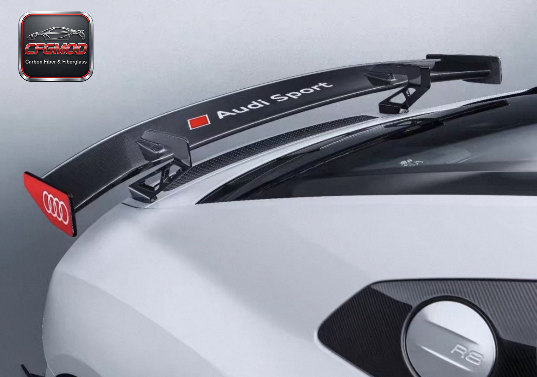 For Audi R8 2017-2023 GT Style Dry Carbon Fiber Rear Wing Spoiler — 5