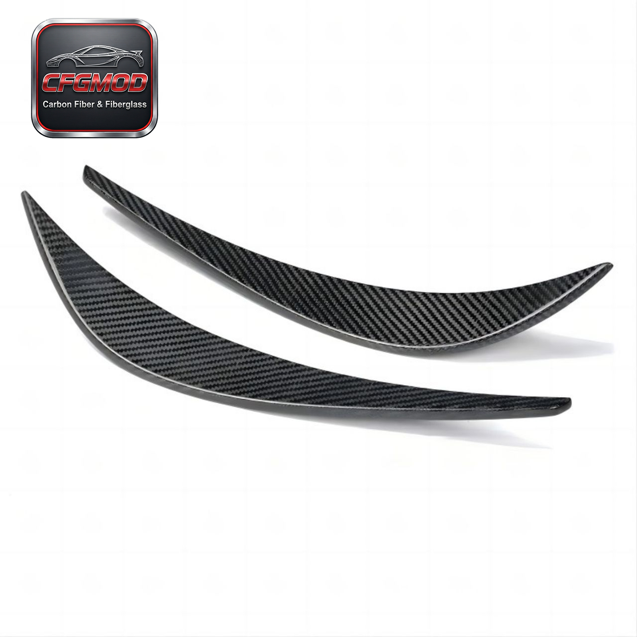 For Audi R8 2010-2015 Carbon Fiber Front Bumper Canards Adhesive Winglets Fins — 9
