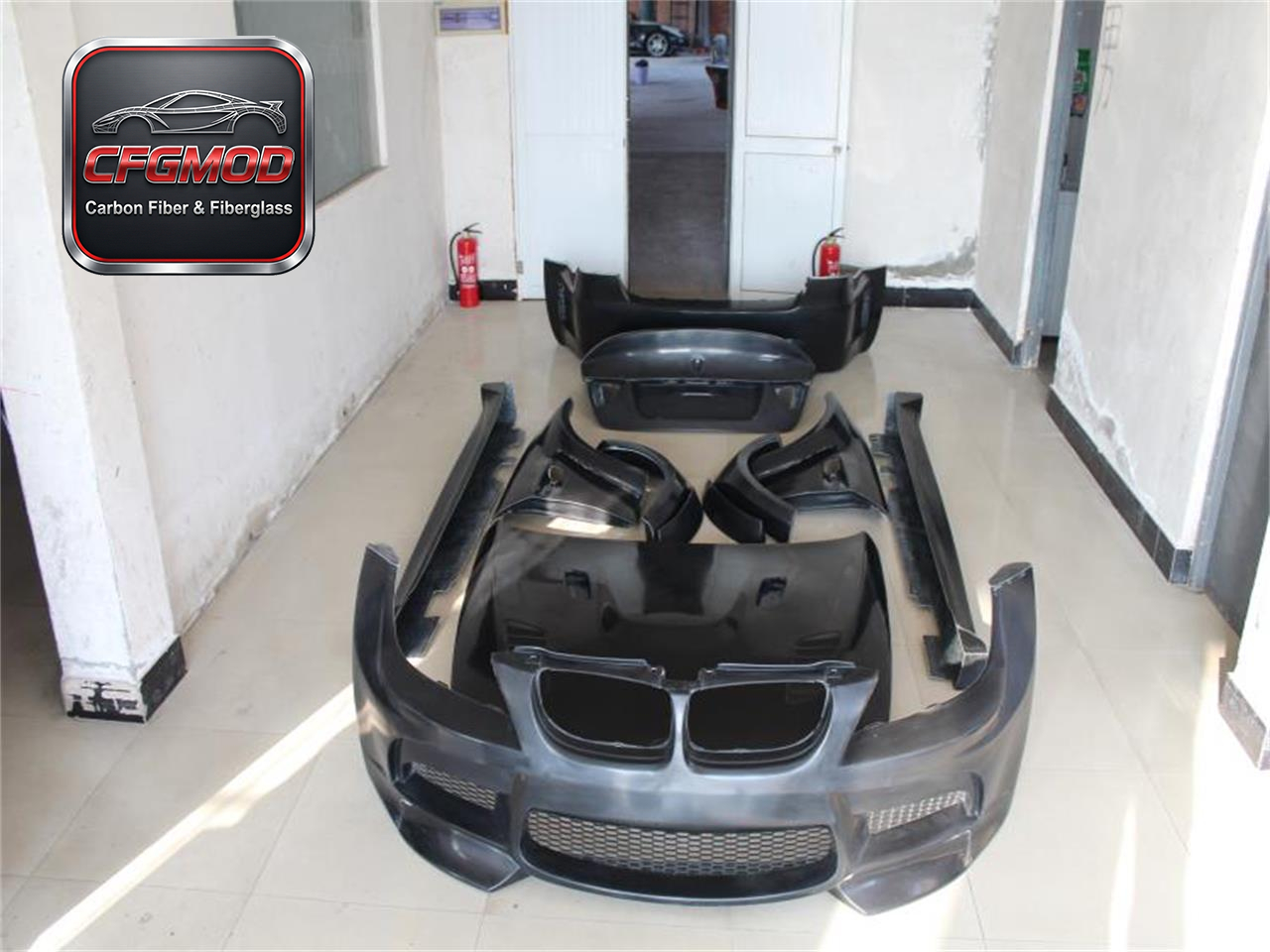 New for 3 Series E90 Conversion White Wide Body Kit Glass Fiber Front/Rear Bumpers Side Skirts Rear Lip Fenders 100% — 2