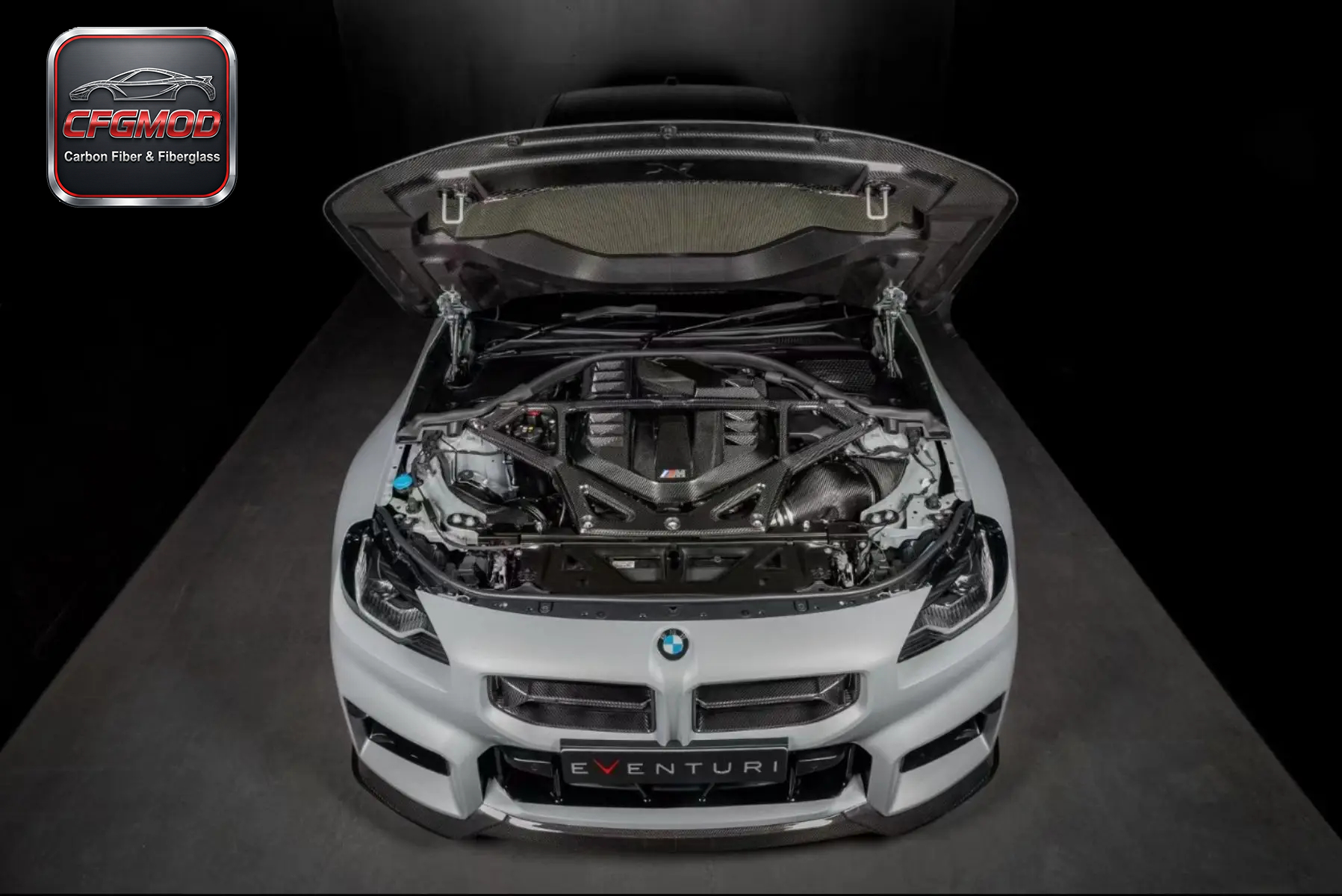 EVE Style Dry Carbon Fiber Front Engine Strut Bar Tower Brace for BMW M4 G82 Tuning Parts — 2