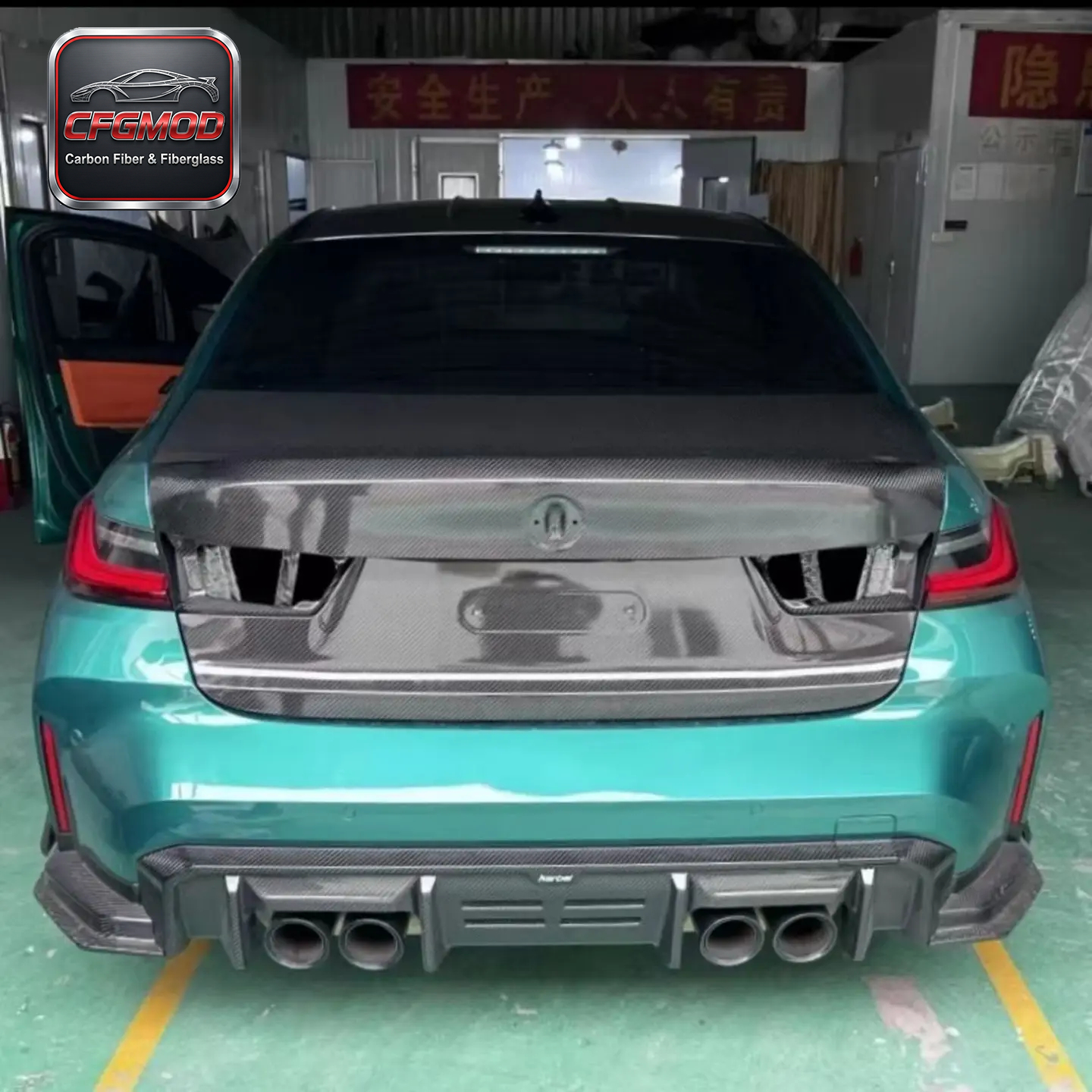 OEM Style Dry Carbon Fiber Rear Trunk Lid Tailgate for BMW 3 Series G20 M3 G80 Tuning Parts — 2