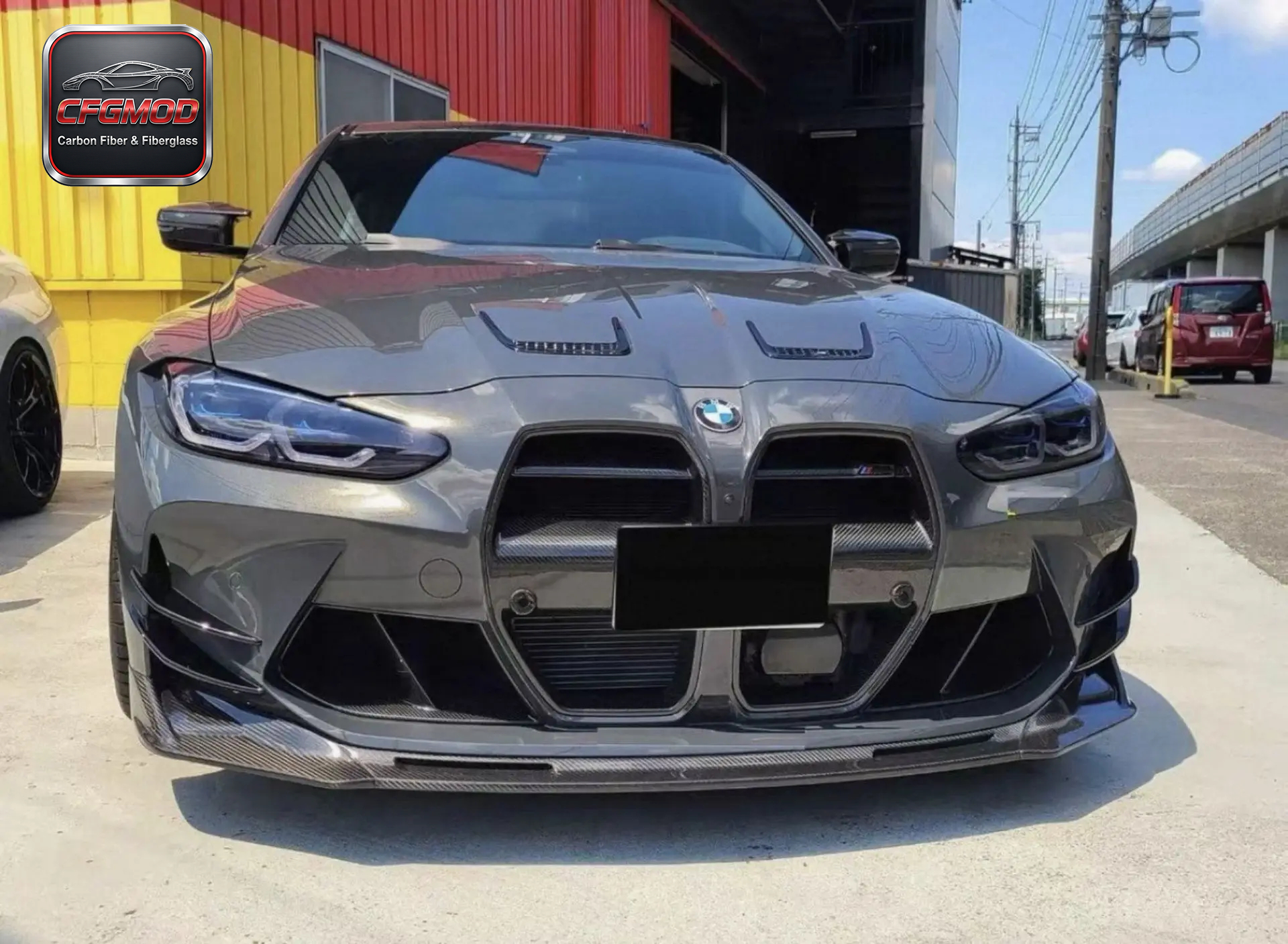 AC Style Dry Carbon Fiber Front Bumper Canards Splitters 4PCS for BMW M3 M4 G8X Tuning Parts — 5