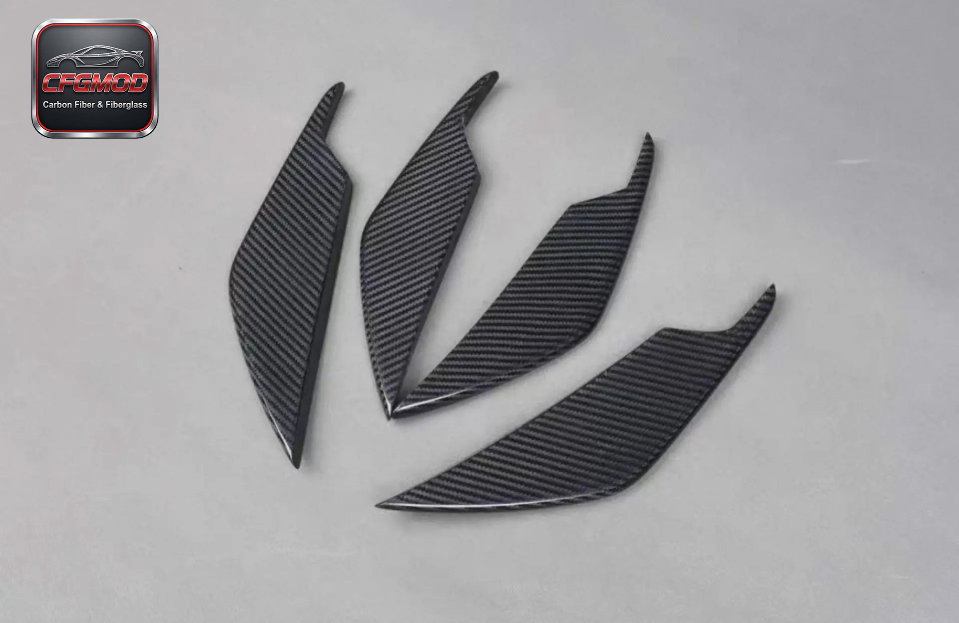 AC Style Dry Carbon Fiber Front Bumper Canards Splitters 4PCS for BMW M3 M4 G8X Tuning Parts — 7